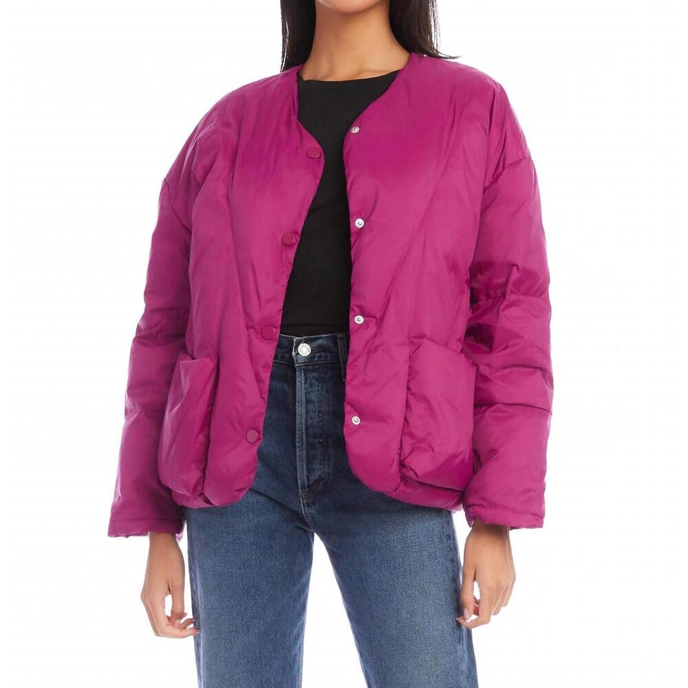 NEW FIFTEEN TWENTY modern quilted jacket in magenta